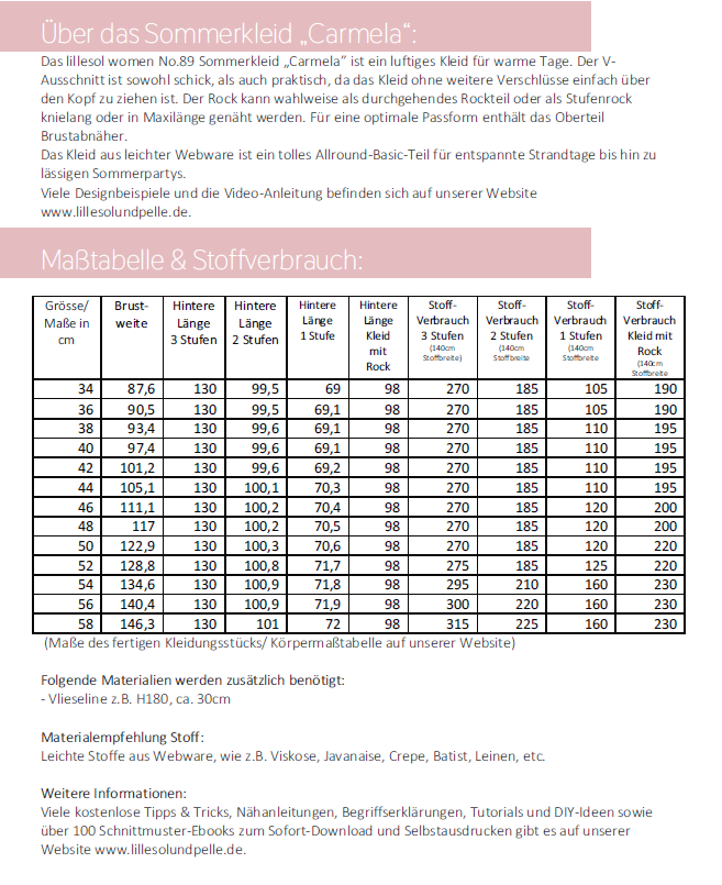 Lillesol & Pelle Sommerkleid Carmela No. 89 (Papierschnitt)